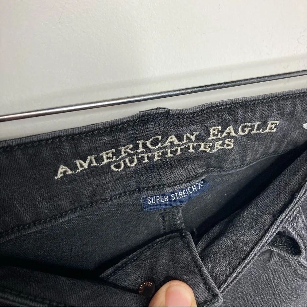 American Eagle Outfitters super low jegging‎ black Gray size 8 - Image 6