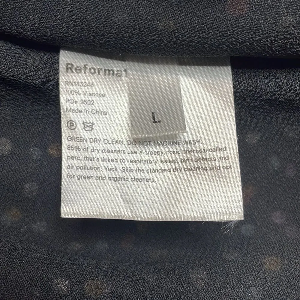 Reformation Troppo Confetti Wrap Dress Large Black - Image 5