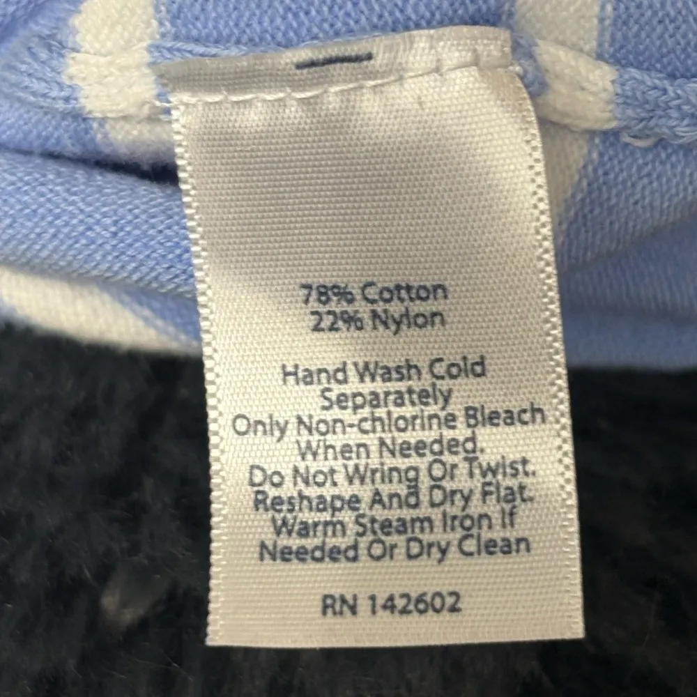 Sail to Sable STS White Blue Striped Stretch preppy Knit Tee Dress size small - Image 13