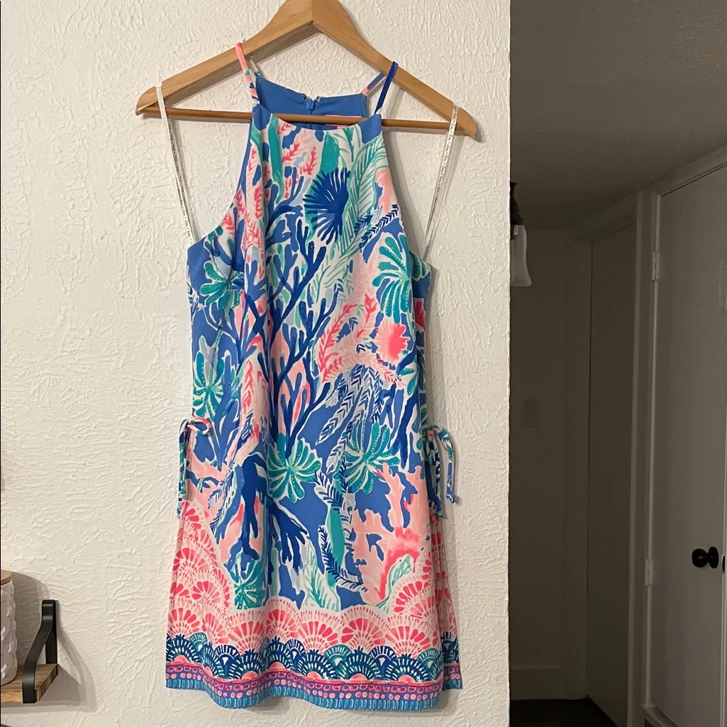 Lilly Pulitzer Vibrant Coral Reef Mini Dress - Image 3
