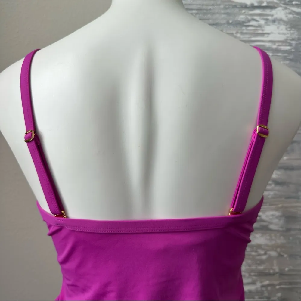 Bleu Rod Beattie Lets Get Twisted Ruched Tankini Top Size 8D - Image 8