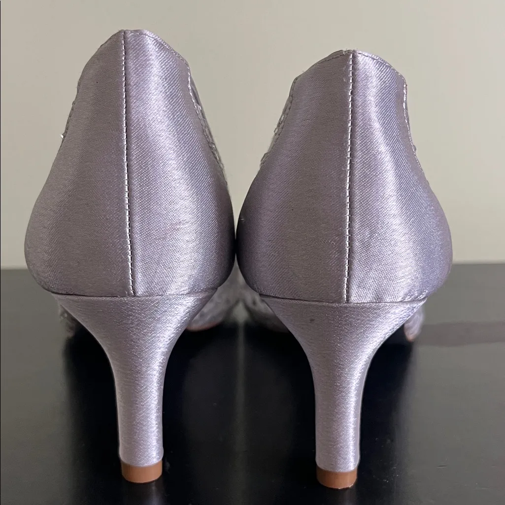 Adrianna Papell Elegant Silver Heels with Rhinestones - Image 8