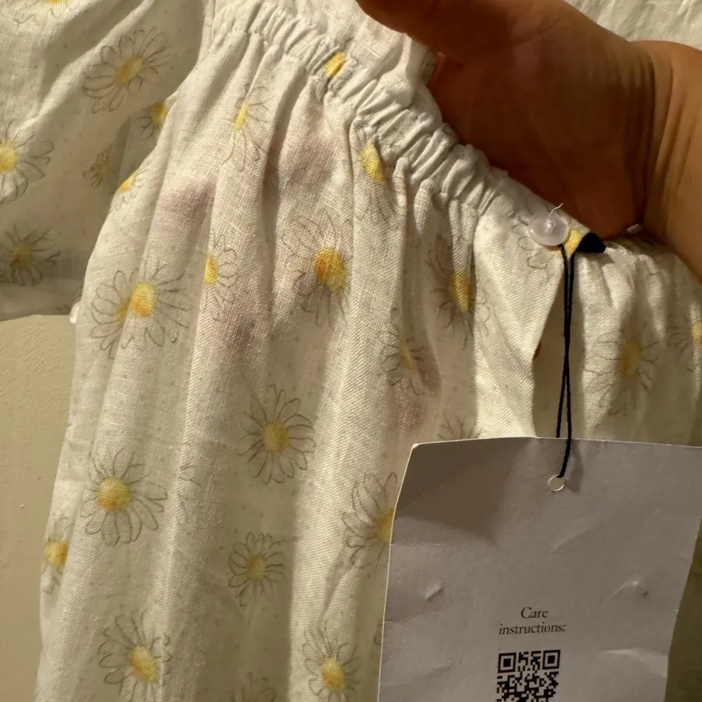 Sleeper  Brigitte Midi Linen Dress in Daisy Print size Large - Image 6