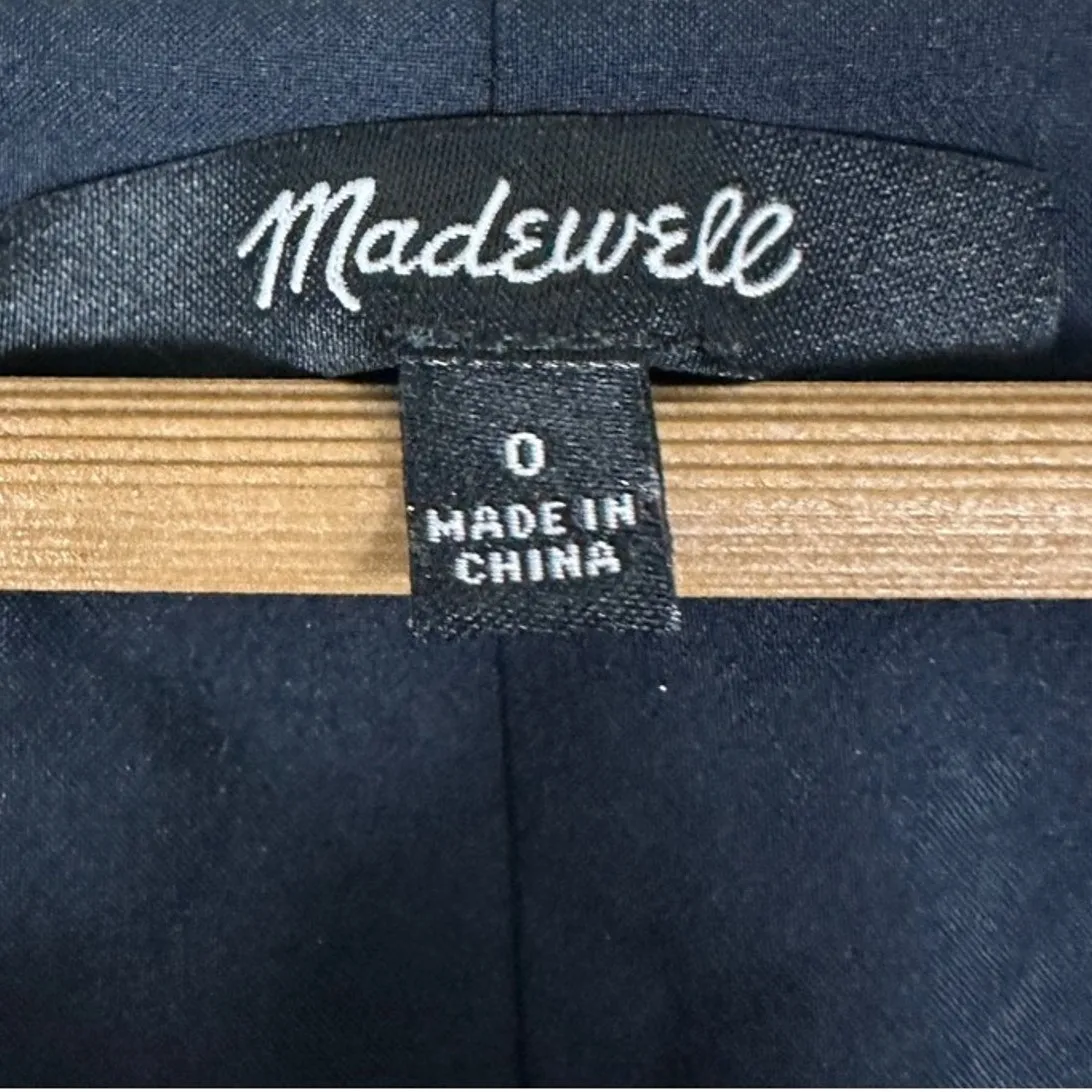 Madewell Slowsong Dress Womens 0 Navy Blue Embroidered Lace Coastal Grandmother - Image 5