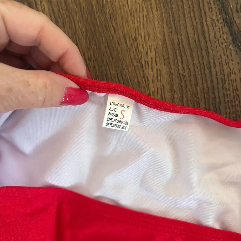 Women's Red High-Waisted Bikini Set Size S Adjustable Straps - Image 8