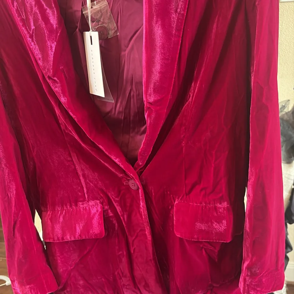 Anthropologie Endless Rose Bold Berry Blazer - Image 5