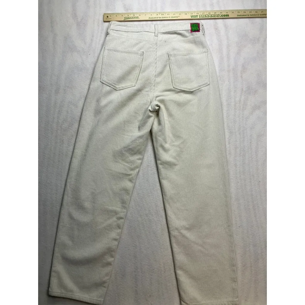 EMPYRE Corduroy Pants Cream Wide Leg Casual Streetwear Size 10 Cotton - Image 8