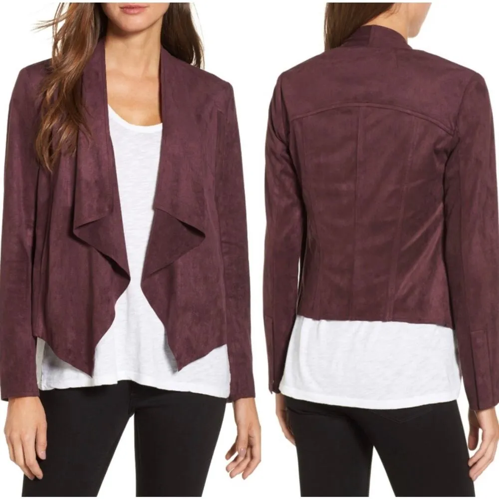 Kut from the Kloth Jacket Women's XS Burgundy Tayanita Faux Suede Blazer - Image 2