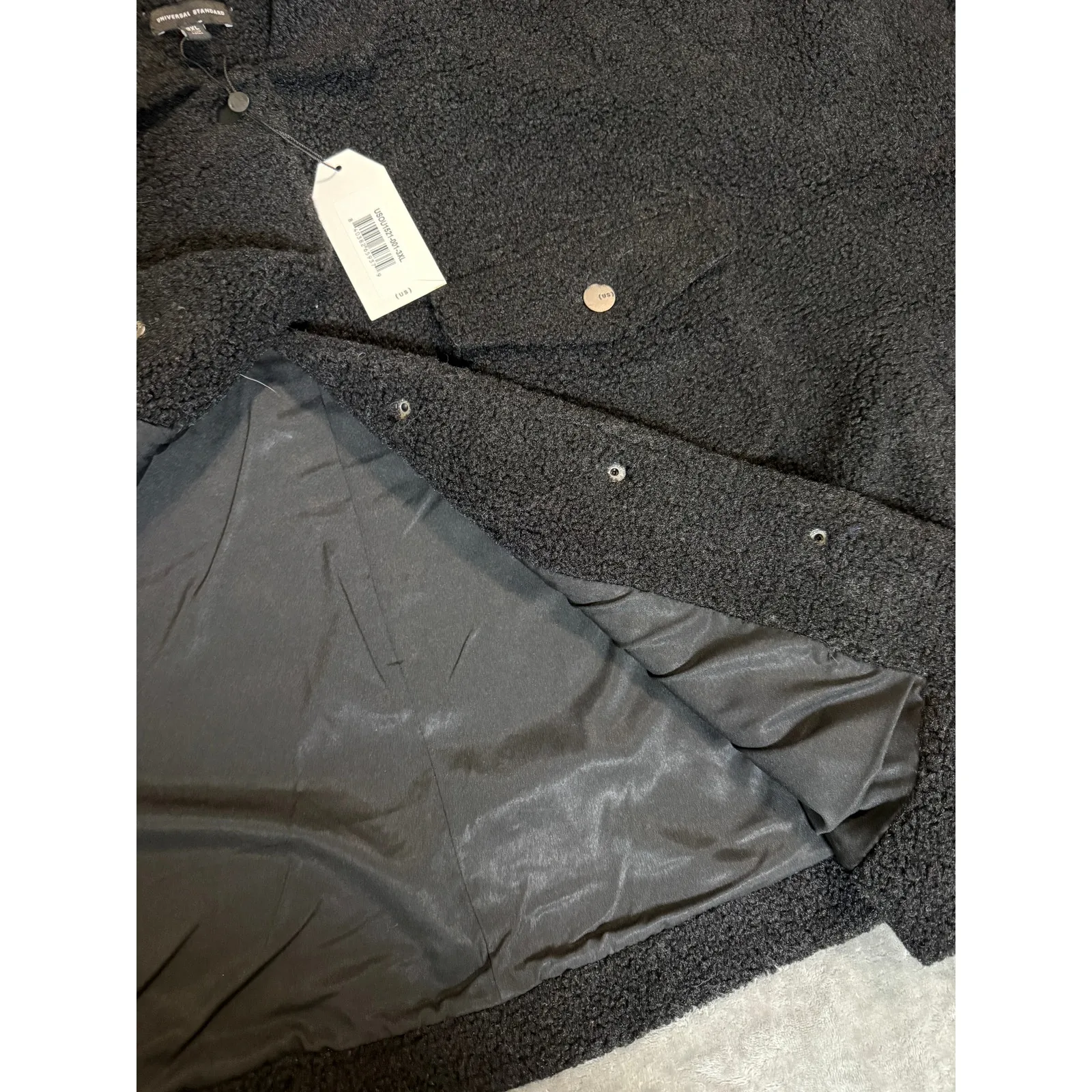 NWT Universal Standard Size 3XL (34-36)‎ Black Sherpa Snap Button Jacket - Image 9