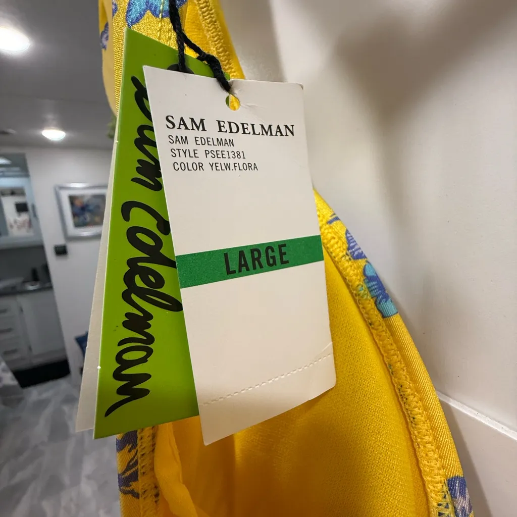 Sam Edelman Yellow Flora Monokini size Large, NWT! - Image 10