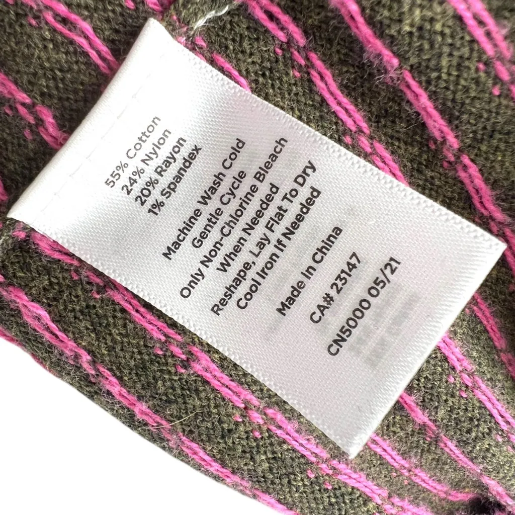 Talbots Sheep Yoke Raglan Crewneck Pullover Green Pink Size Small Petite - Image 10