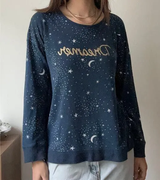 Secret Treasures Dreamer with Stars and Moon Pajama Top L - Image 1
