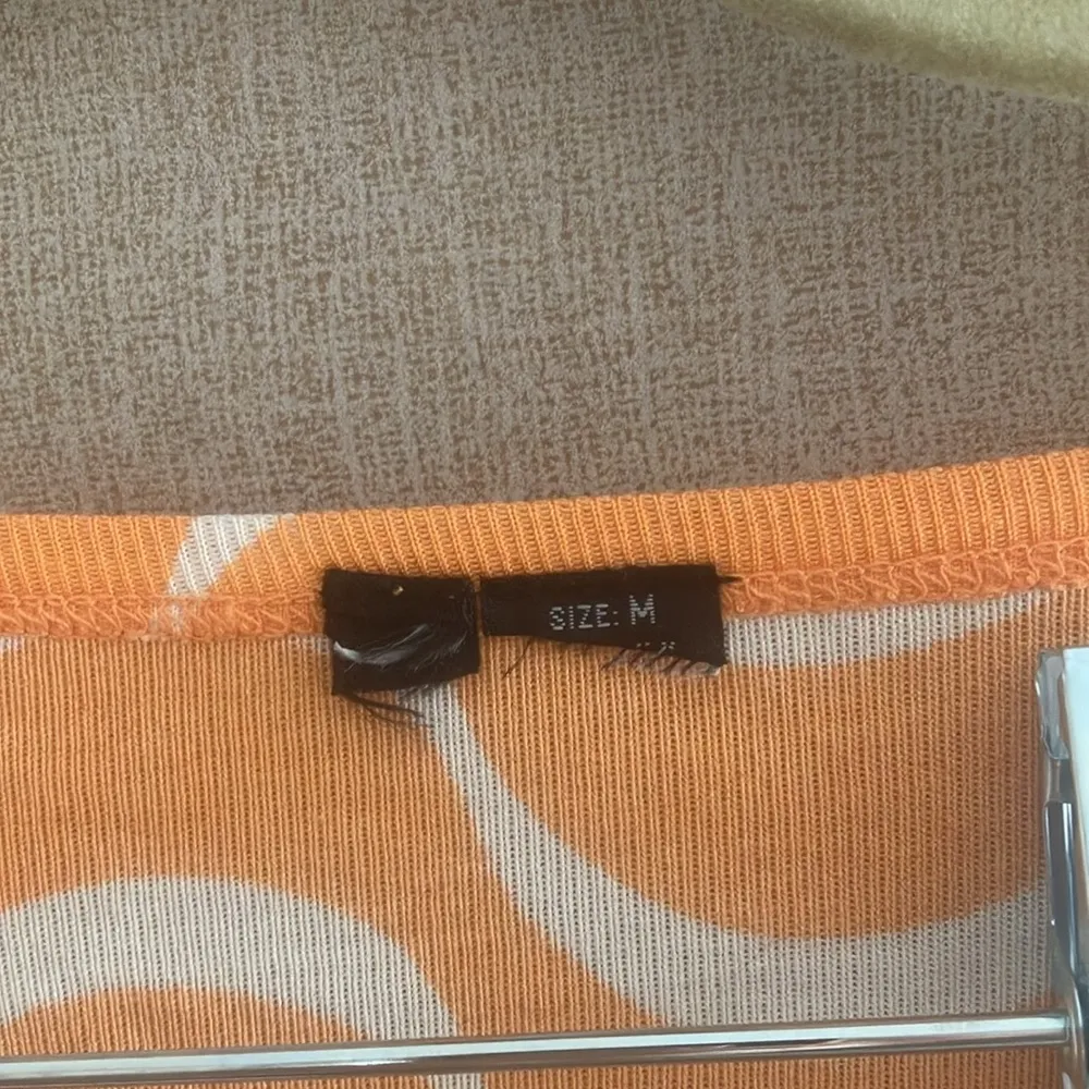 Orange and White Wave Pattern Women's Top medium - Image 2