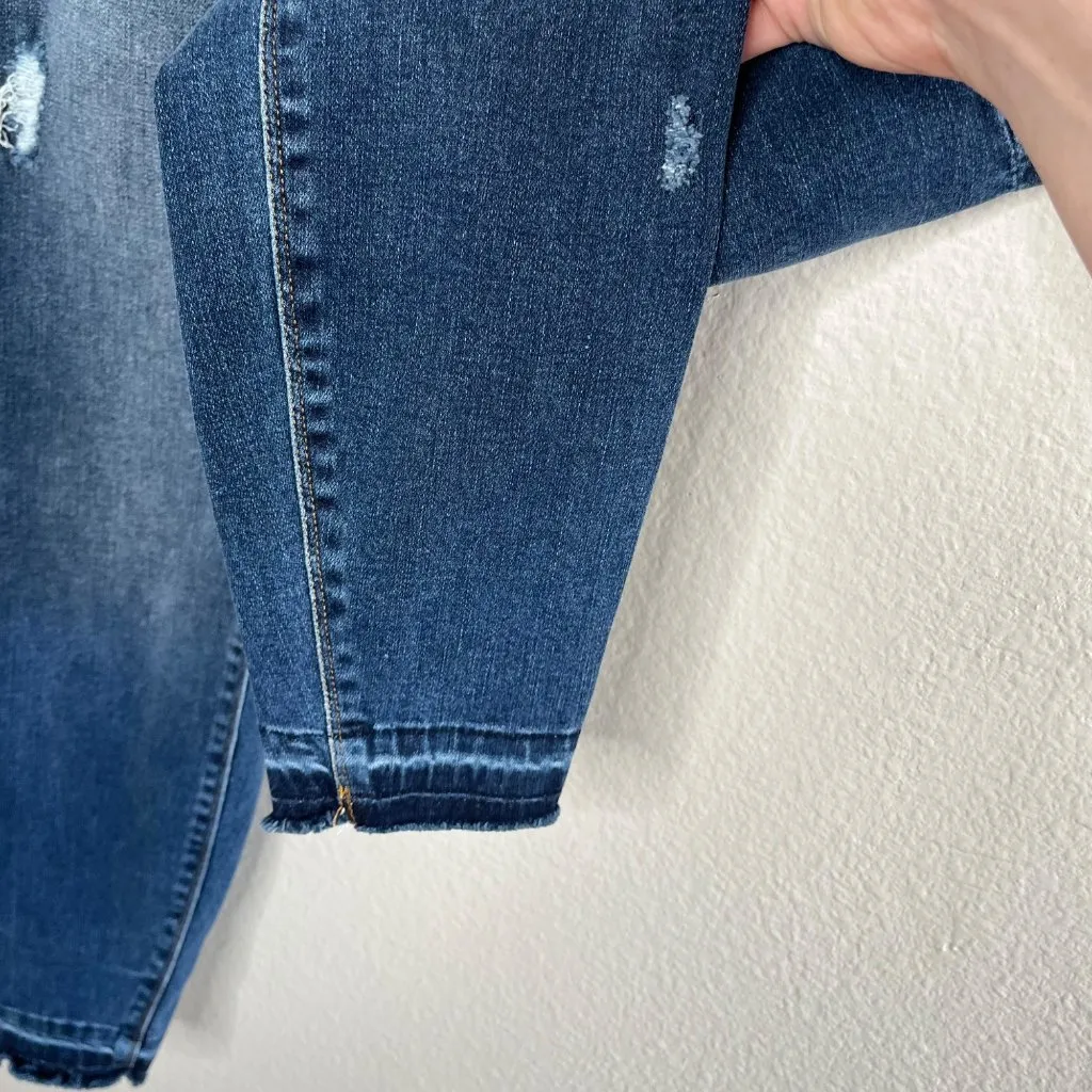 Spanx Womens Distressed Ankle Skinny Denim Pull On Jeans Size Medium - Image 8