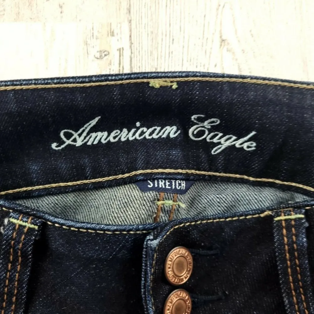 American Eagle Artist Stretch Medium Blue Wash Womens Size 2R (28x25) EUC - Image 5