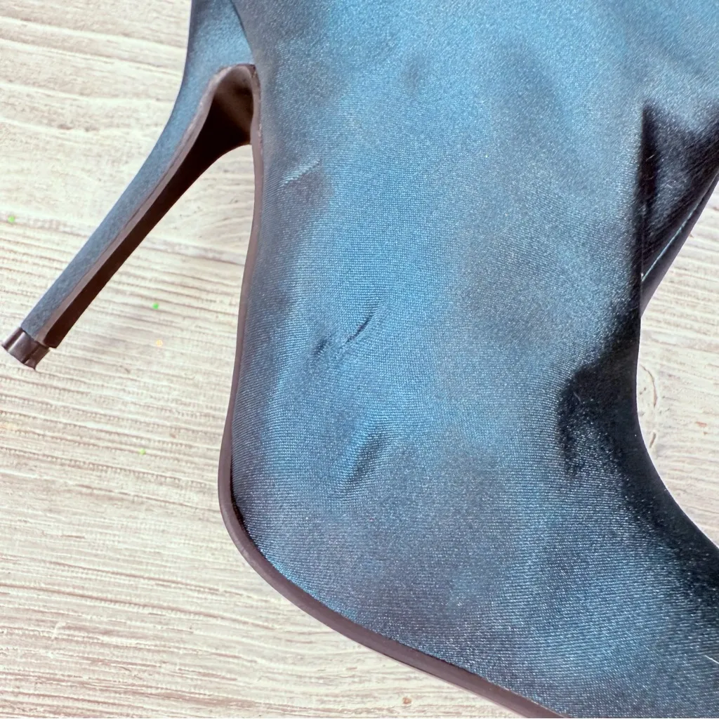 Azalea wang ruffle green teal fluffy pink green feather Stiletto Buffy boots 8.5 - Image 13