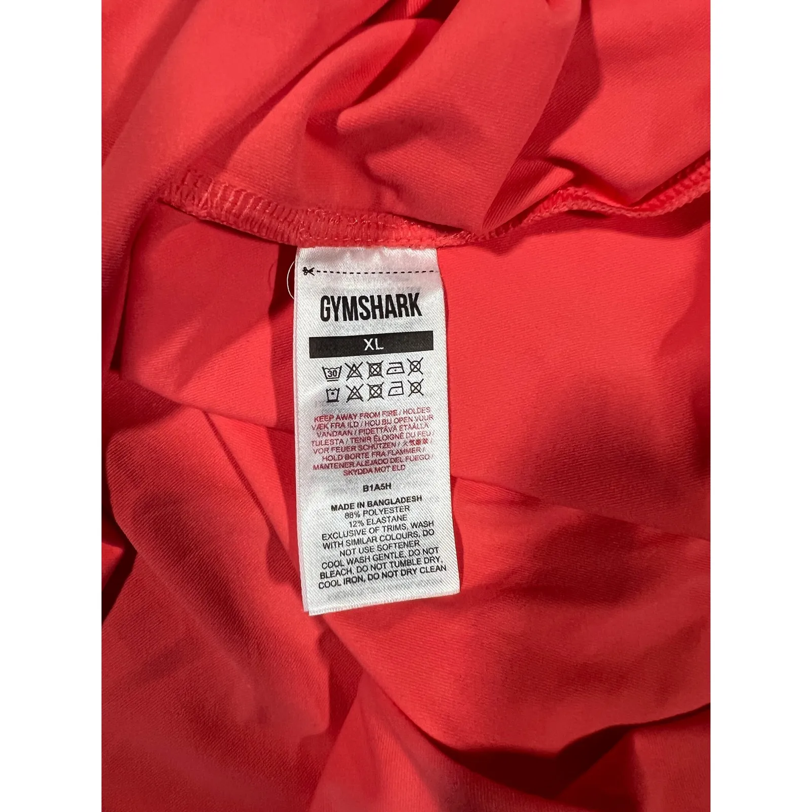 Gymshark Womens XL Sleeveless Tank Top Coral Athletic Workout Training Shirt - Image 7