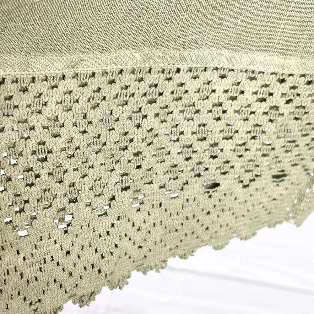 NWT Boho Chic White & Olive Green Maxi Dress Size Medium - Image 3