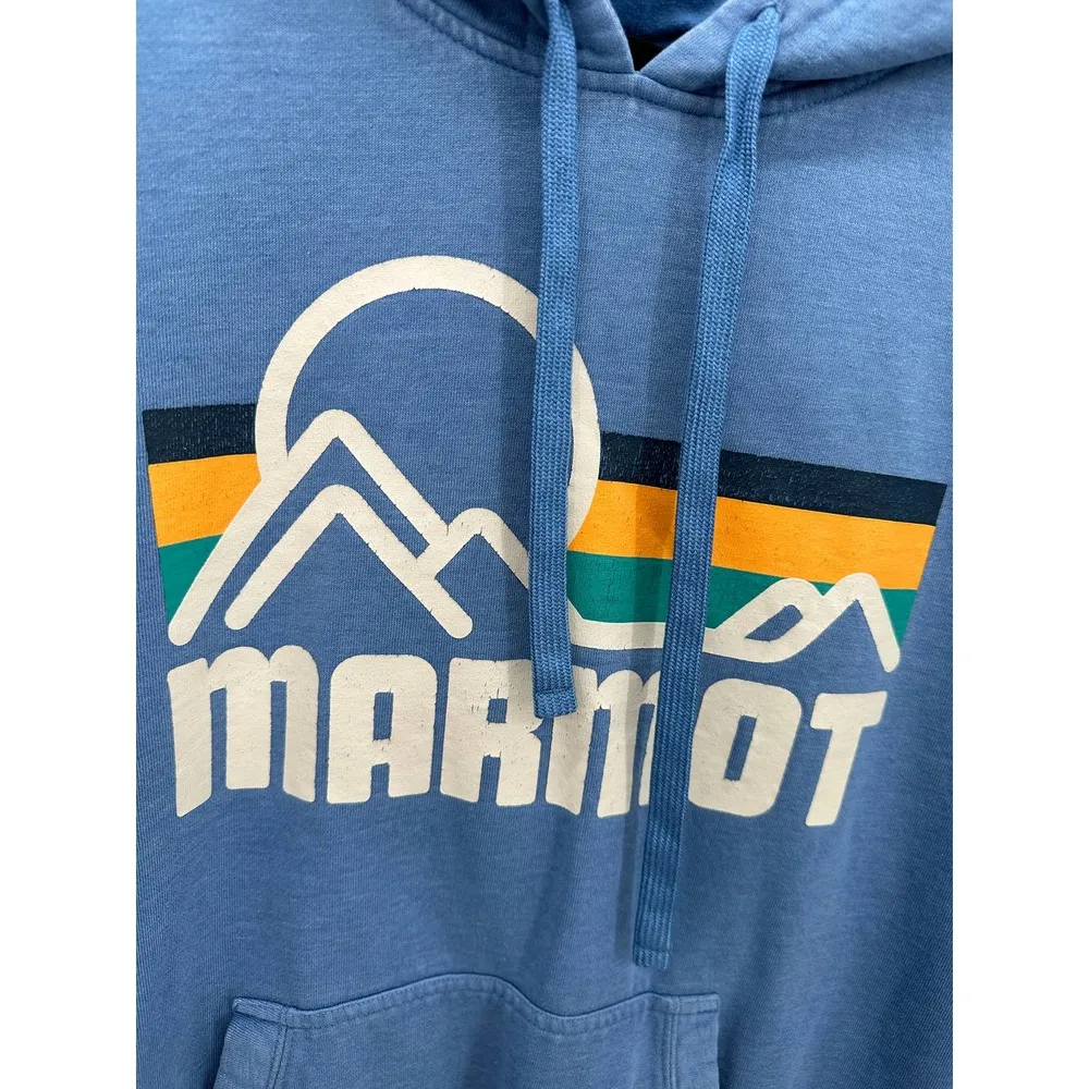 Marmot Coastal Getaway Blue Logo Pullover Hoodie Women's Size Medium M - Image 5