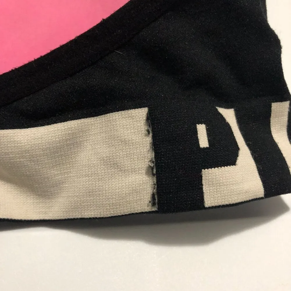 PINK Victoria's Secret Bra Cool & Comfy Wireless Lightly Lined Logo Black L - Image 3