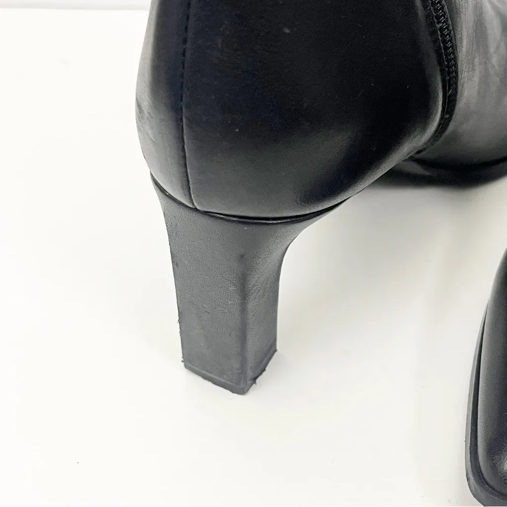 JAVIERA Classic Black Buttery Soft Leather Zipper Closure Point Toe Boots 39 Size 8 - Image 13