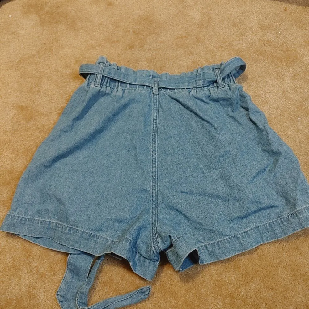 American Eagle Outfitters AEO Size XS Extra Small Paper Bag Blue Shorts Pockets - Image 7