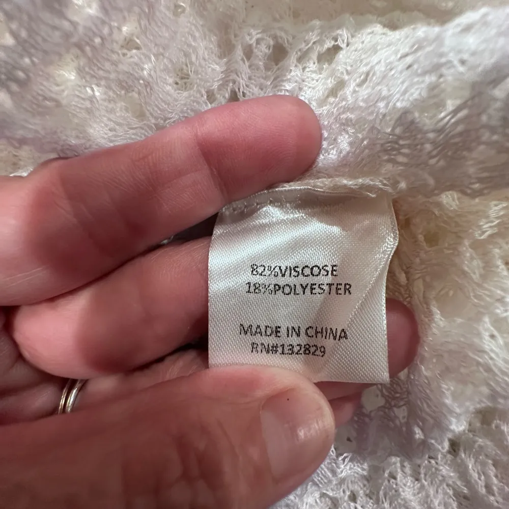 HOUSE OF HARLOW X REVOLVE WOMENS XS CROCHÉT SWEATER White - Image 13