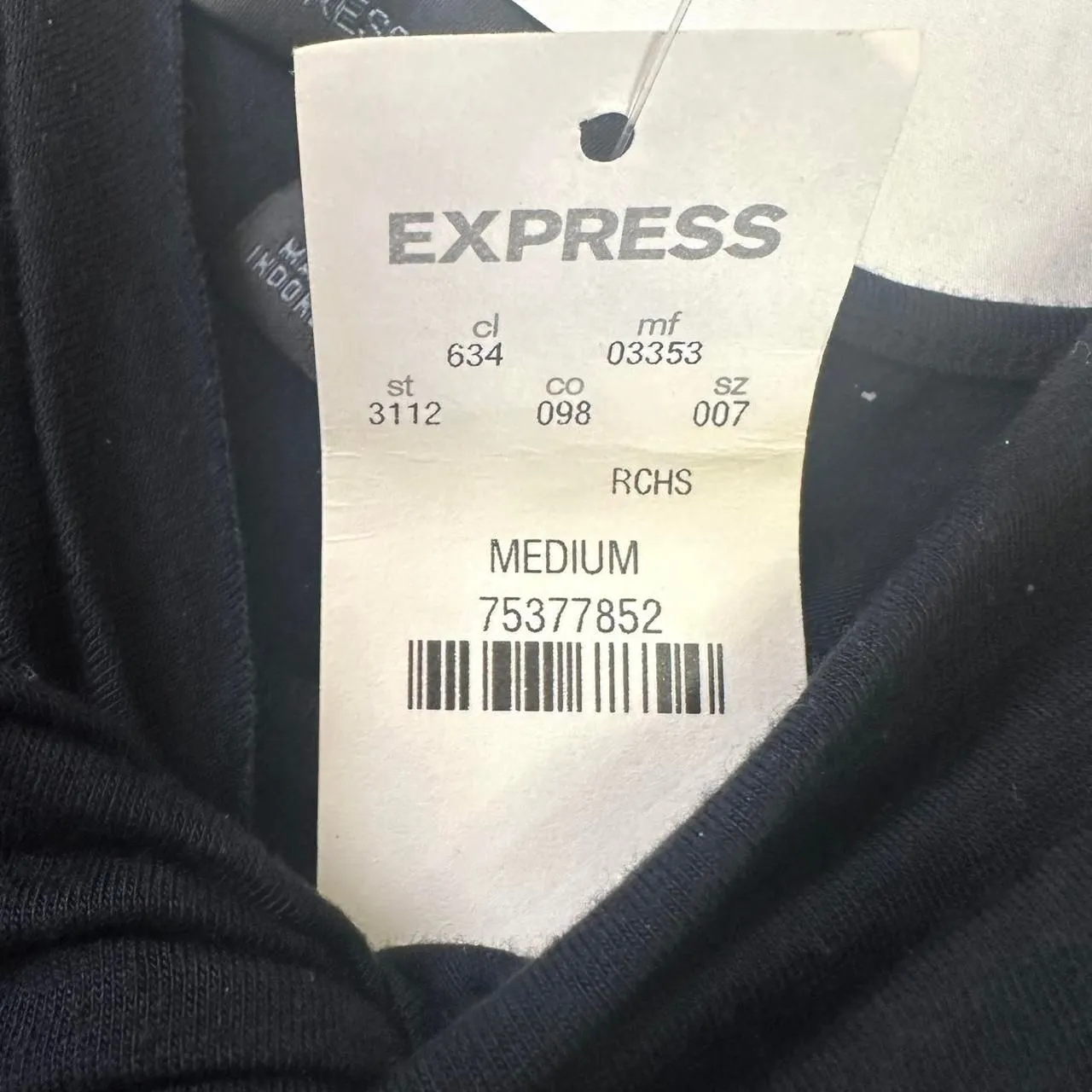 Y2K NWT Express Design Studio‎ Asymmetrical Black Tank Sequin Sz M 2000s Alt Emo - Image 4