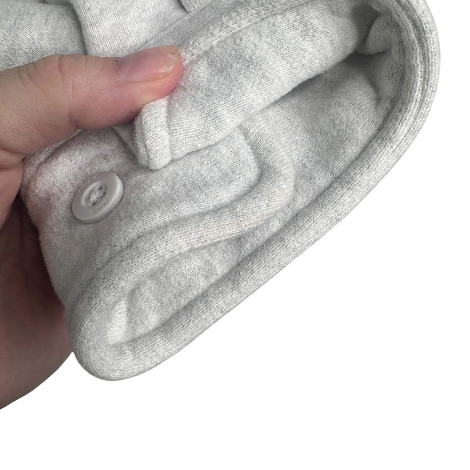 TNA Cozy Button Fleece Boyfriend Fit Button Down Shacket Jacket Gray Grey‎ Small - Image 11