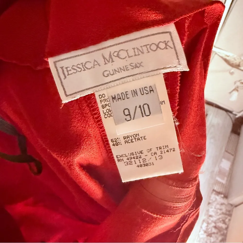 Vinatge Jessica McClintock gunne sax satan beaded sequin ball gown dress 9-10 - Image 5