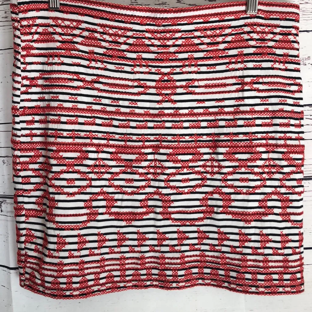 THML stretchy Brandy red blue embroidered skirt‎ - Image 5