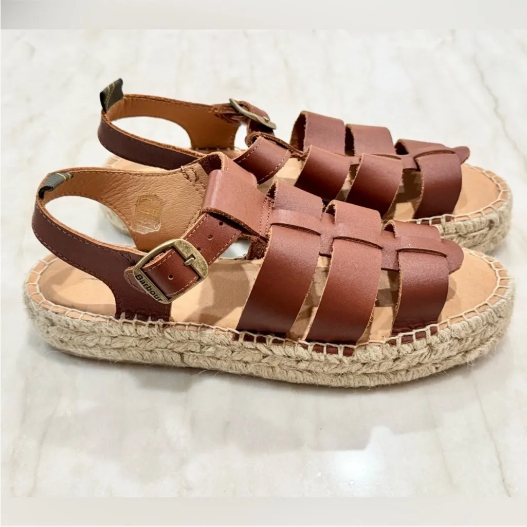 $170 NEW Free People X Barbour Paloma Espadrille Platform Fisherman Sandal 7.5 - Image 5