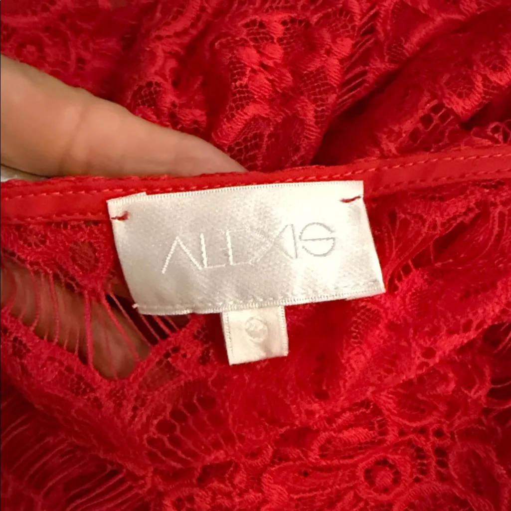 Alexis Katarina Red lace Dress size small - Image 5