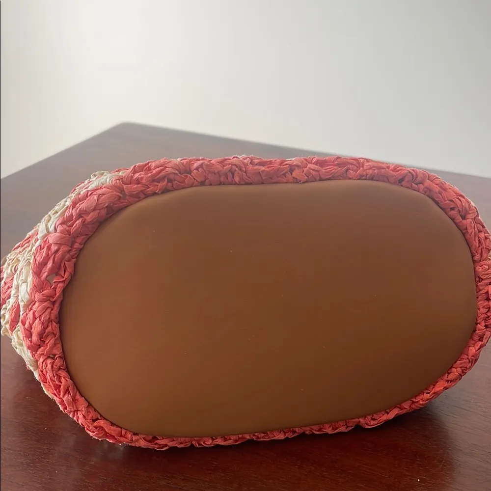 A New Day Orange and Cream Woven Striped Handbag New size small - Image 4