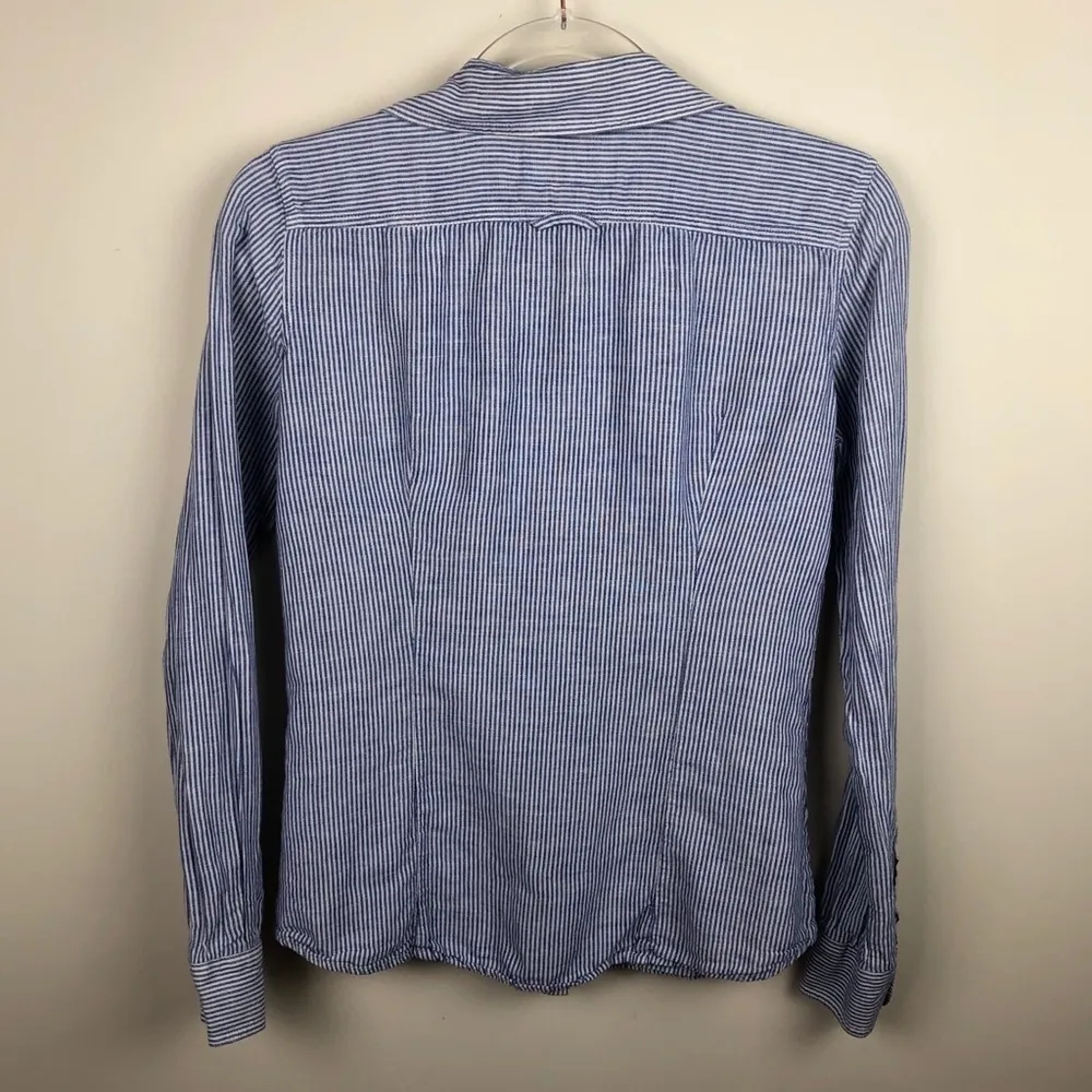Banana Republic  Soft Wash Shirt Blue & White XS - Image 5