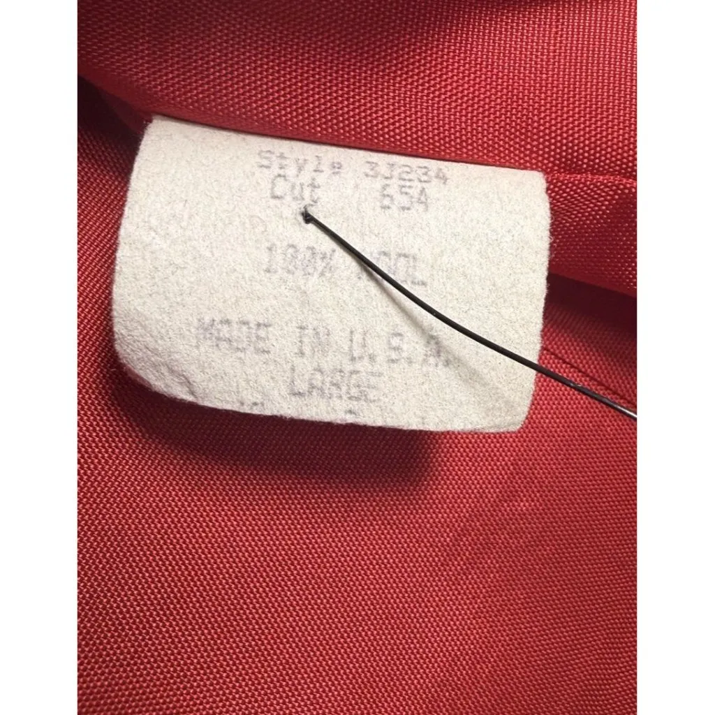 VTG 90s‎ Opera by Mimi Black Wool Blazer Size L Open Front Mandarin Button Red Size L - Image 5