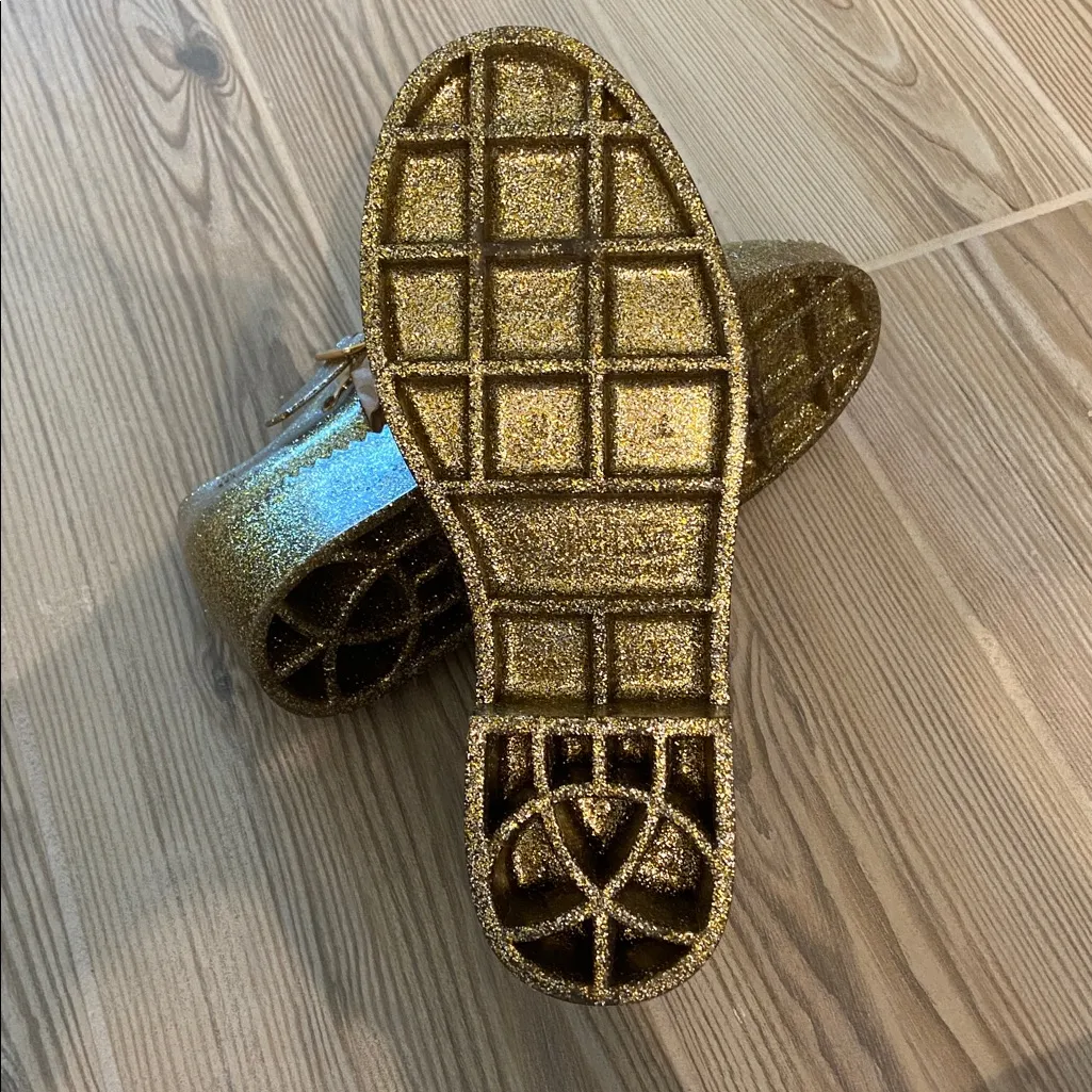 Melissa Maryjane Jelly Sandals (Sz 6) Gold Glitter - Image 6