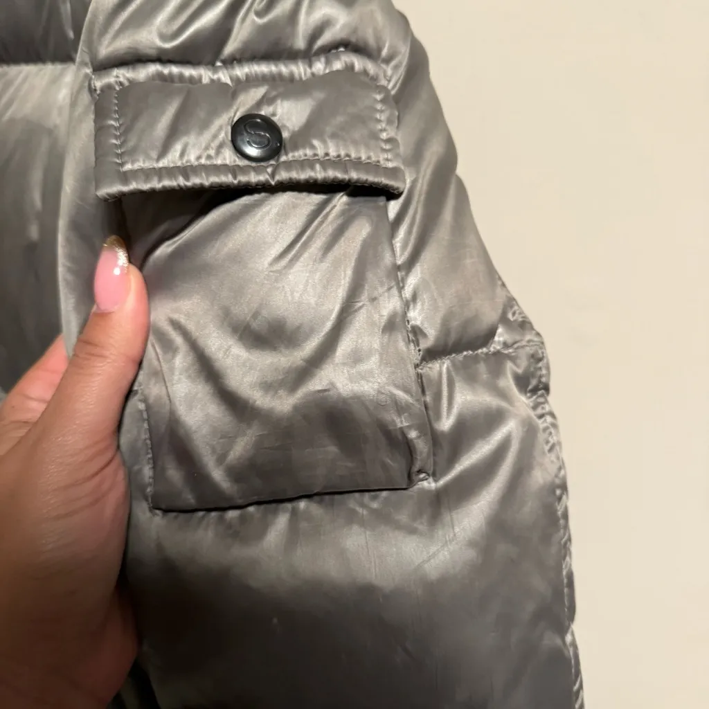 S13 New York Freestyle Kylie Hooded Puffer Jacket Silver Gray - Image 8