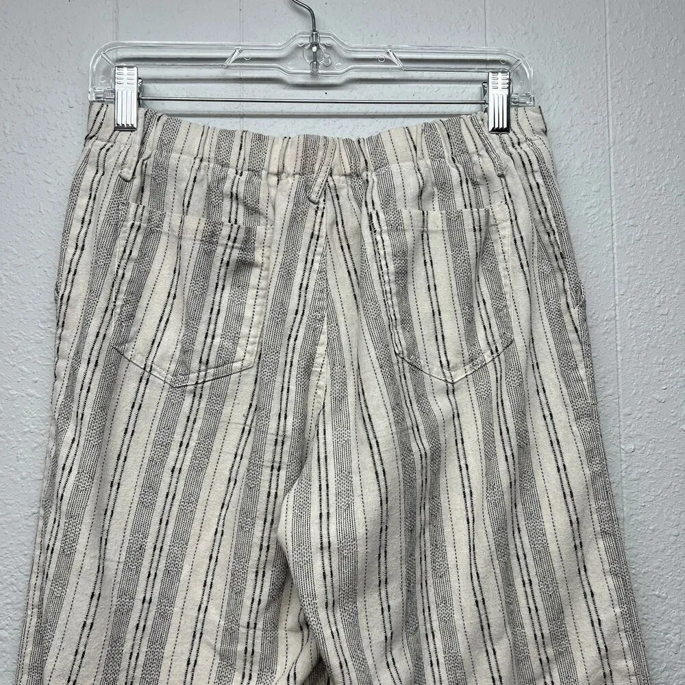 4 Our Dreamers Womens Pants M Linen Cotton Old Money Quiet Luxury Beachy Coastal Gray Size M - Image 8