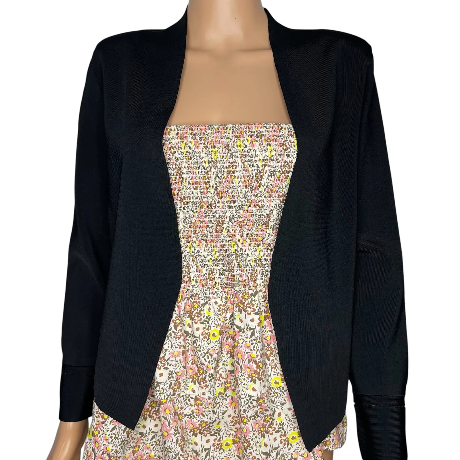 MM. LaFleur womens The Sant Ambroeus Jardigan size L Black Cropped Size L - Image 2