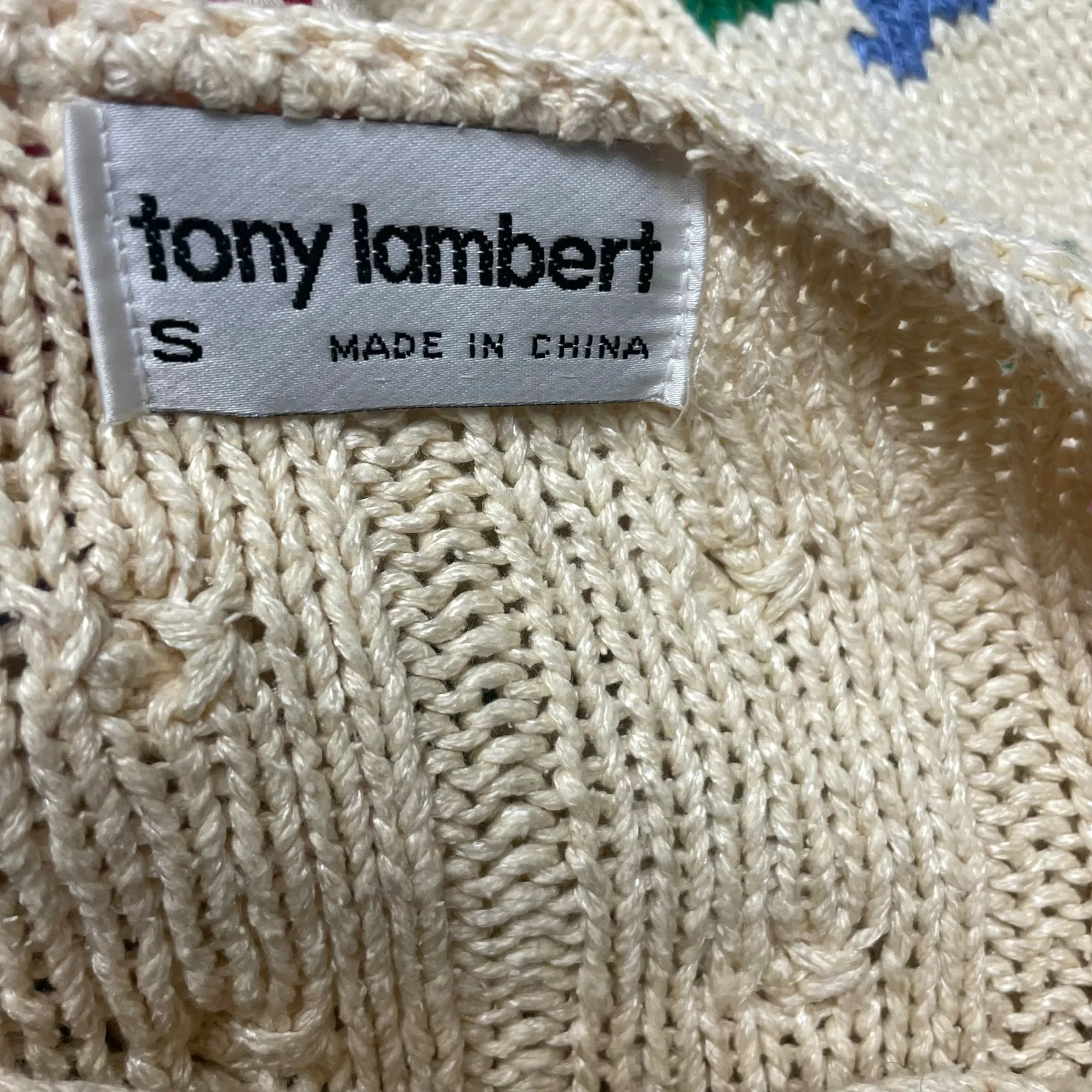 VTG Tony Lambert Silk Blend Sweater Popcorn Granny Flowers Size Small Cottage Pink - Image 6