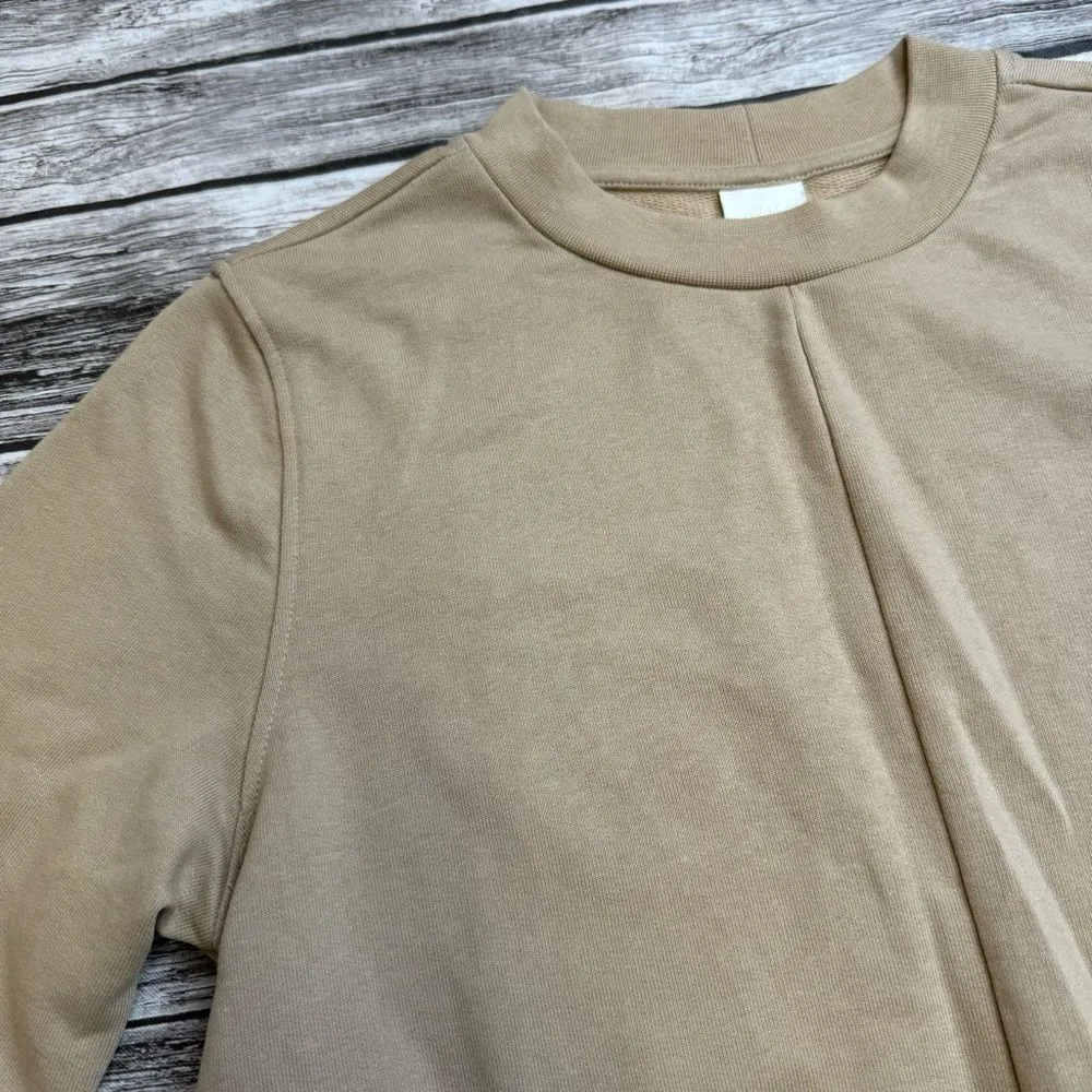 H&M Women's Twist Front Center Seam Long Sleeve Sweatshirt S SM Small Tan Brown - Image 6