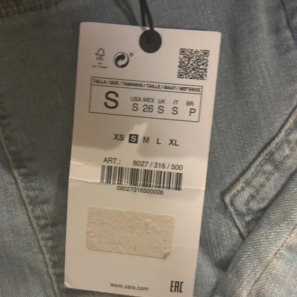 NWT Zara Denim Strapless Mini Dress - Image 5