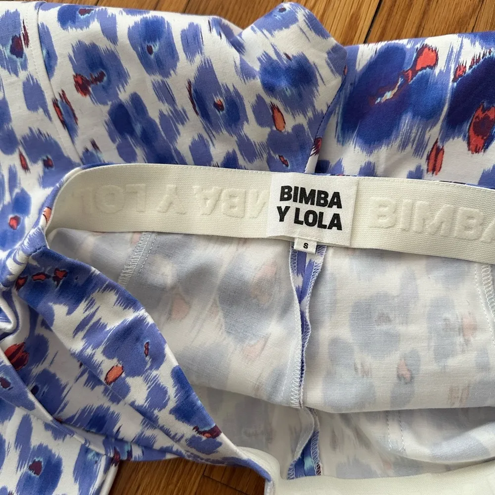 nwt BIMBA Y Lola abstract animal spots colorful straight leg ankle pant S Blue Size XS - Image 2