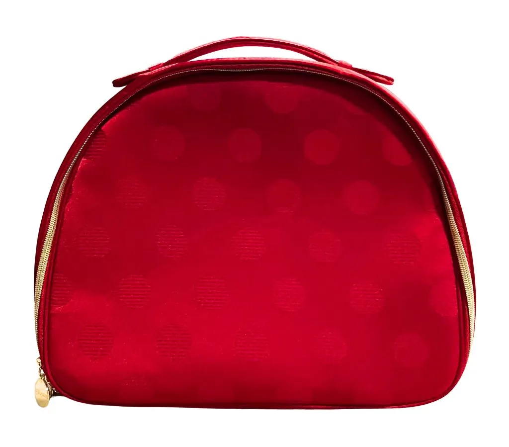 Estee Lauder Holiday Red Polka Dot Large Train Case Travel Makeup Bag 2025 GWP - Image 1