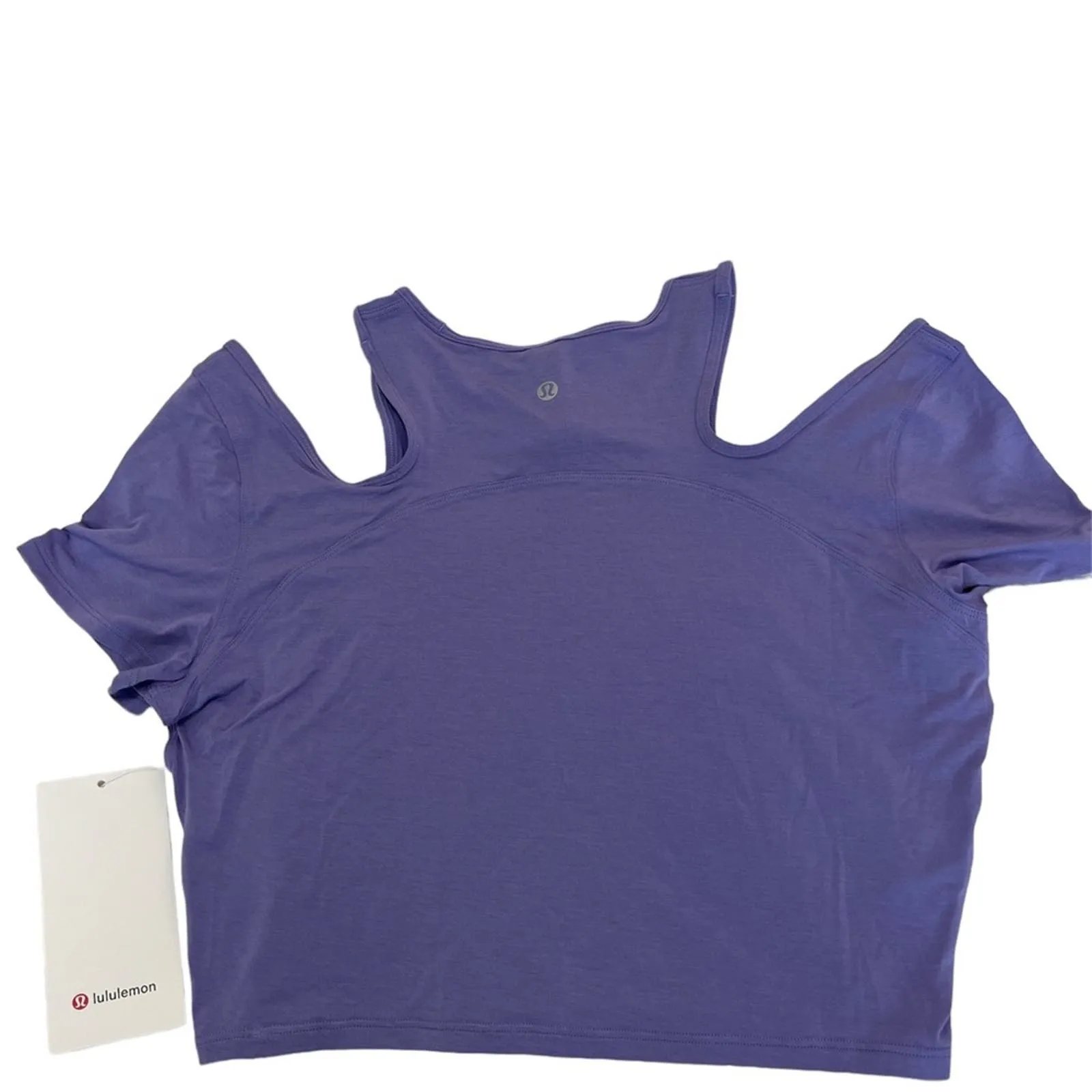 *NWT, Lululemon, Women, Shoulder Cut-Out Yoga T-Shirt, Lavender Sz 10 - Image 4