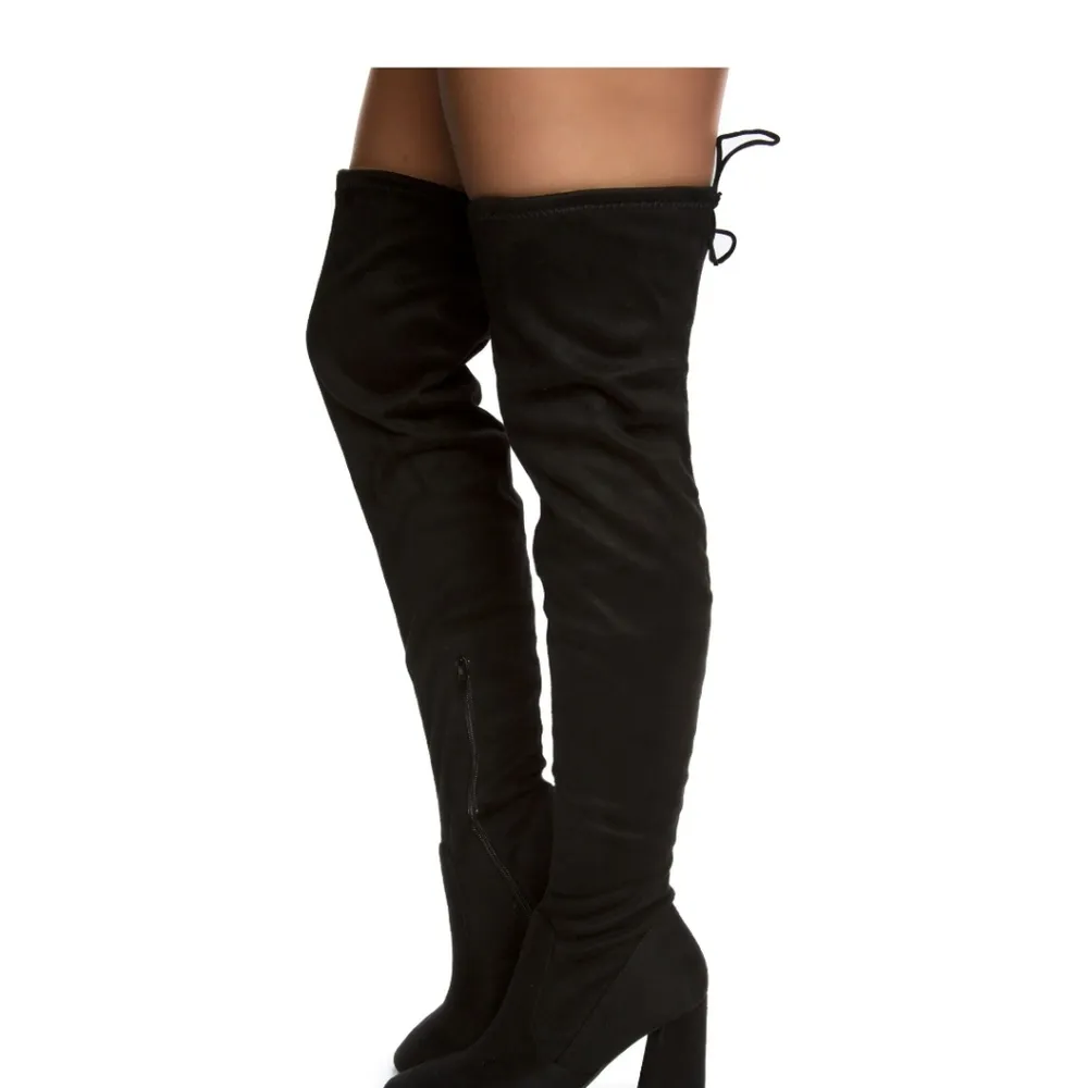 Over the Knee Chunky High Heel Boots 2 inch high  article 03 suade like - Image 5