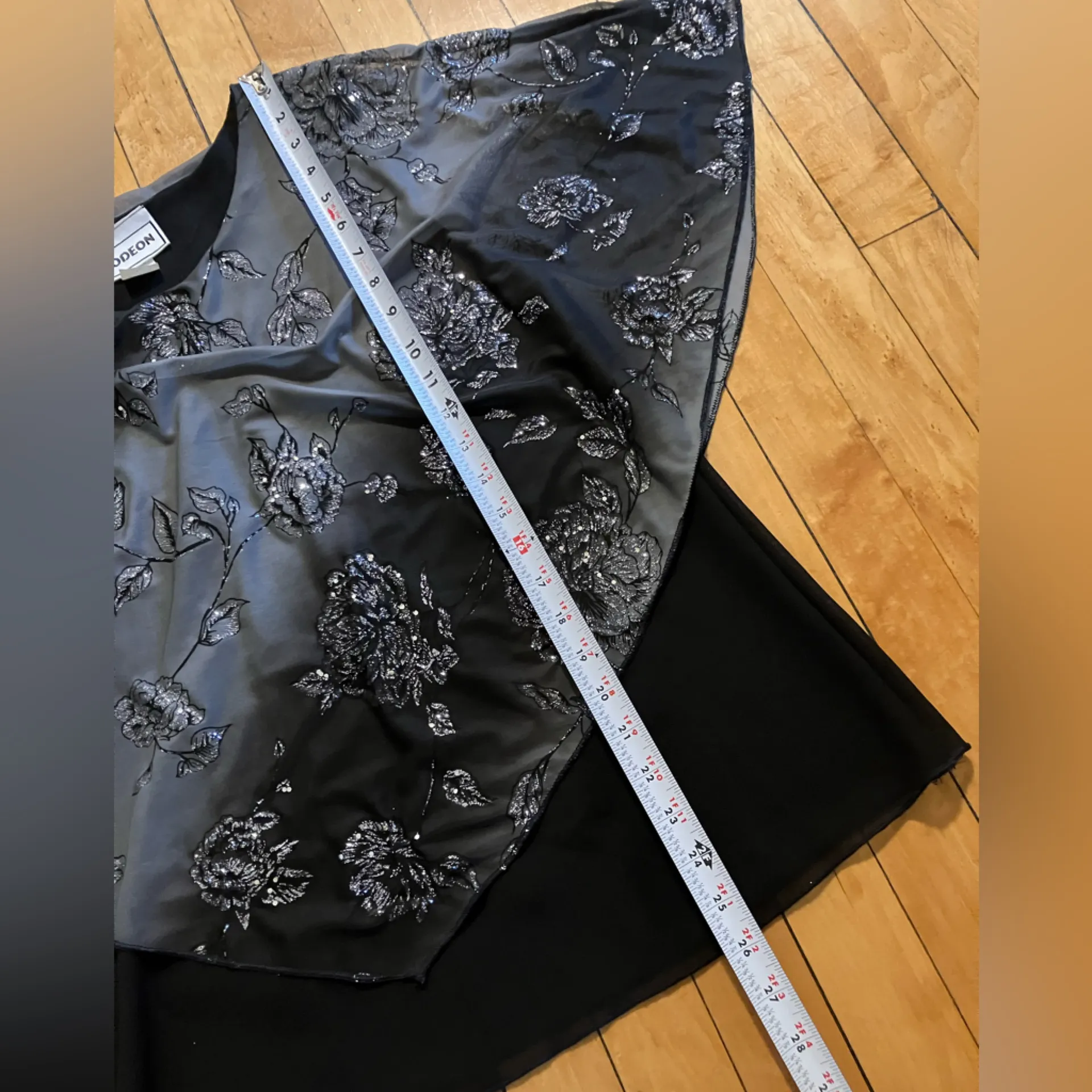 Vintage Odeon Glitter Shrug Poncho Top Silver Size L - Image 7