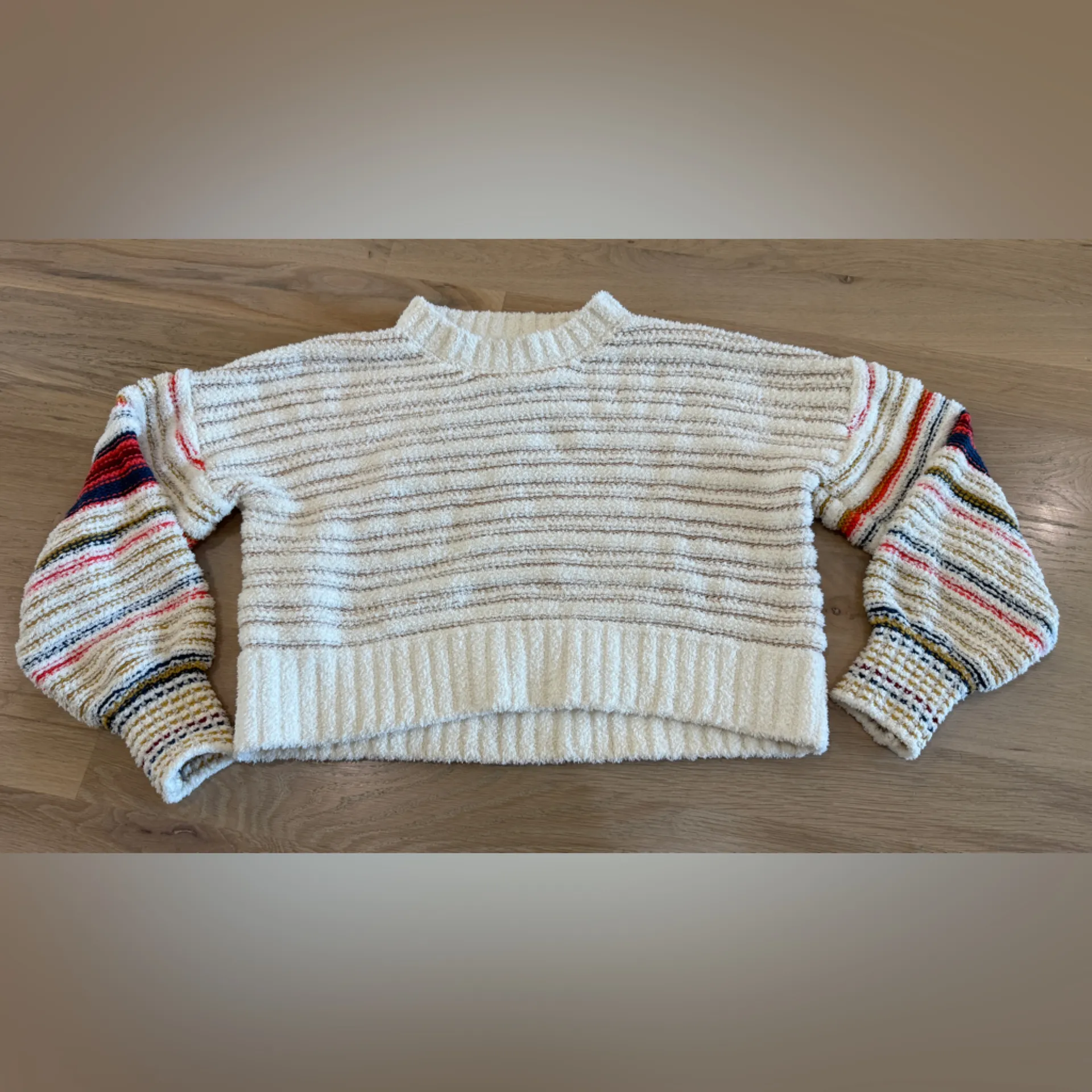Gilded Intent Reverse Seam Striped Sweater size medium - Image 4