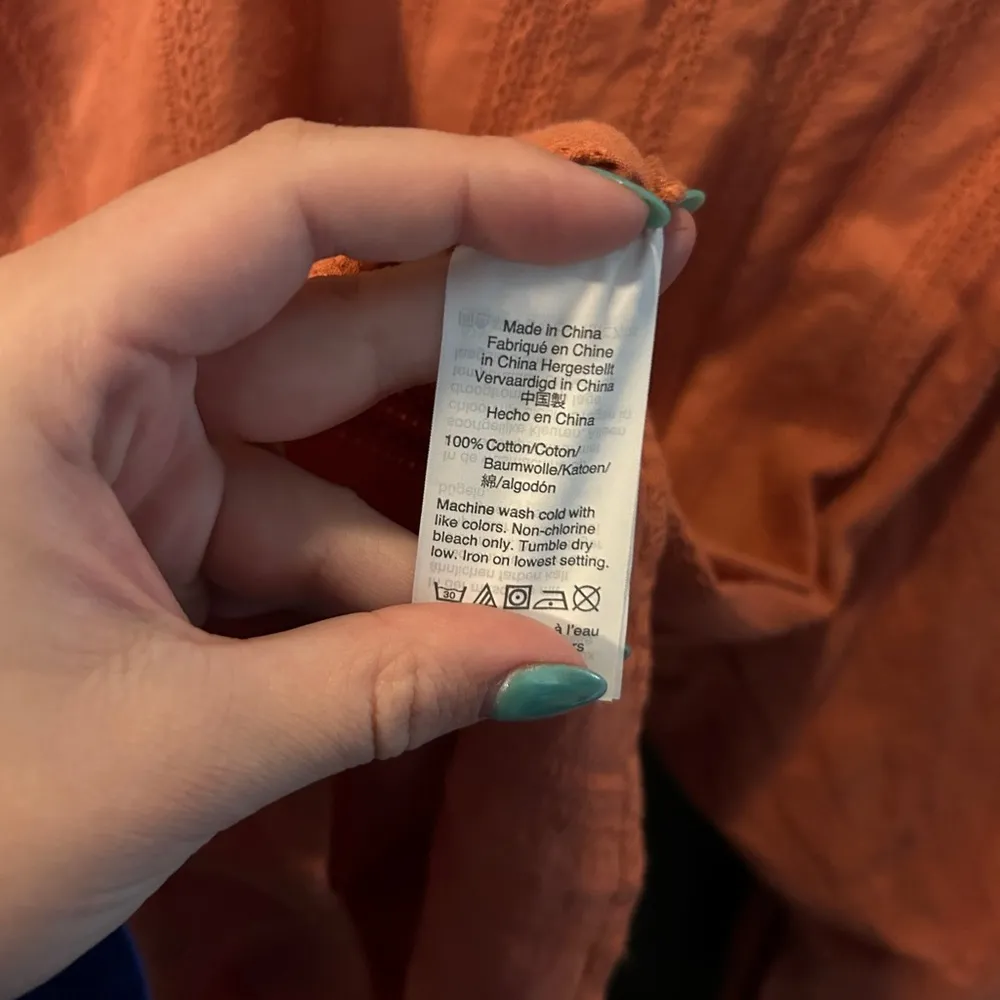 Madewell Raglan Peasant Top Blouse- Stripe Orange Large Autumn Fall Boho - Image 3